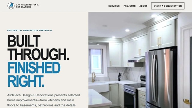 ArchTech portfolio homepage