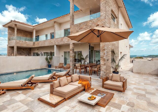 Courtyard and pool visualization